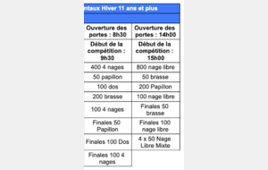 Championnats du 22 hiver (11ans et +) DIMANCHE